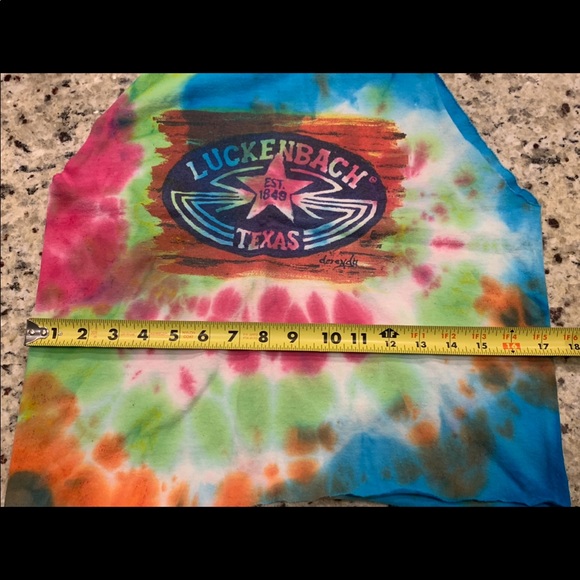 Tie dye willie Nelson luckenbach Texas cutoff crop - Picture 6 of 7
